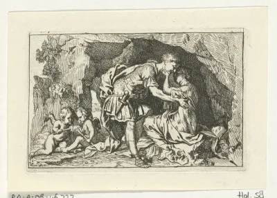 Dido en Aeneas schuilen voor de storm