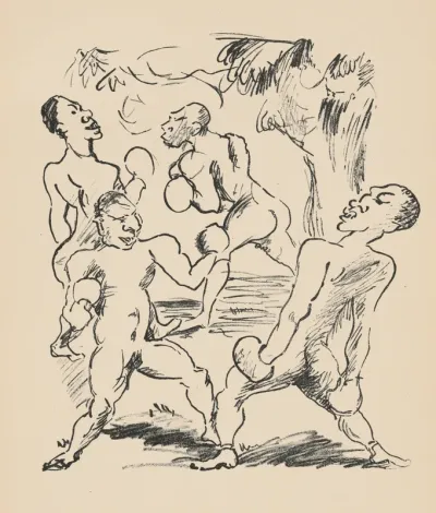 Die Boxer (The Boxers) from Deutsche Graphiker der Gegenwart (German Printmakers of Our Time)