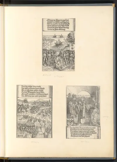 Die Ehrenpforte Kaiser Maximilians I., Historiendarstellungen