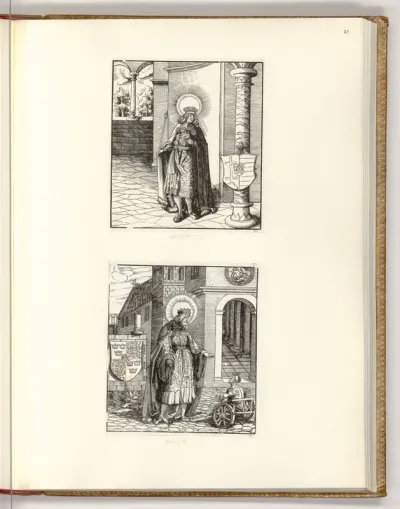 Die Heiligen aus der Sipp-, Mag- und Schwägerschaft des Kaisers Maximilian I.: Der heilige Stephanus; Der heilige Edwardus