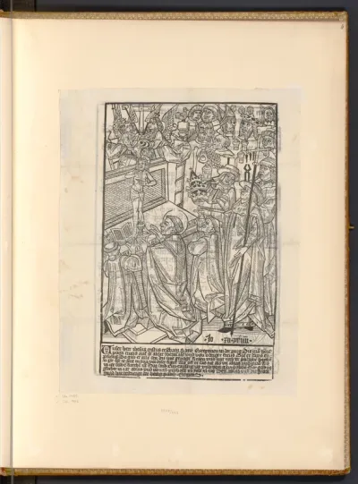 Die Messe des heiligen Gregor, verso: Antijudaistische Darstellung "Der Judenwucher"