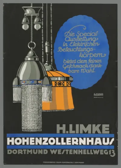 Die Special-Ausstellung in Elektrischen Beleuchtungskörpern (...) H. Limke. Hohenzollernhaus. Dortmund