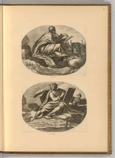 Die vier Evangelisten auf Wolken