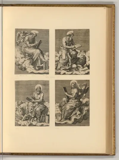 Die vier Evangelisten in den Wolken
