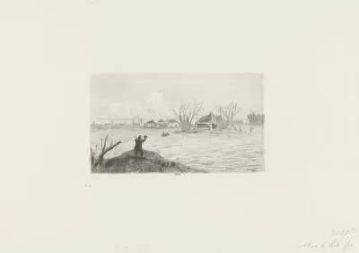 Dijkdoorbraak van de Maas bij Poederoijen, 1855