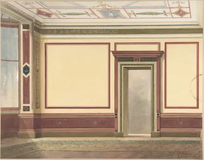 Dining Room Elevation in a Simplified Third Pompeian Style