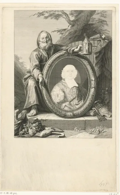 Diogenes bij een portret van André-Hercule de Fleury