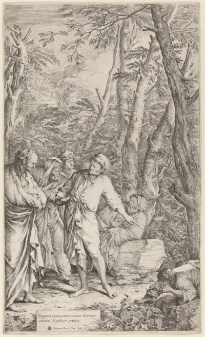 Diogenes Casting away his Bowl