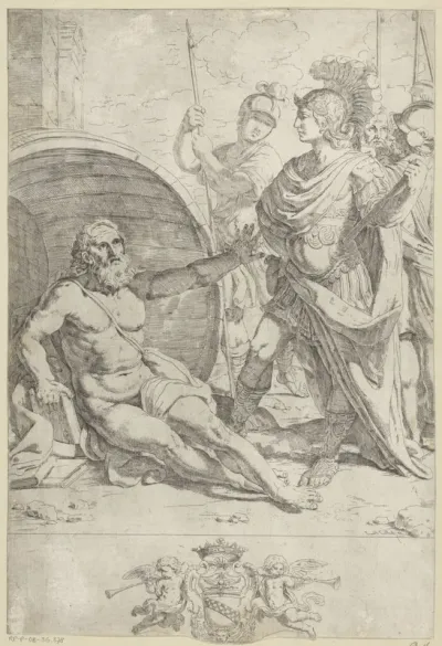 Diogenes en Alexander de Grote