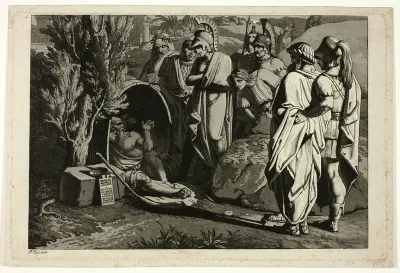 Diogenes in His Tub with Alexande and His Generals