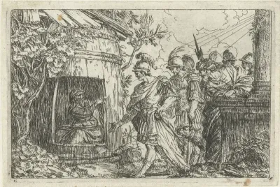 Diogenes vraagt Alexander de Grote uit de zon te gaan