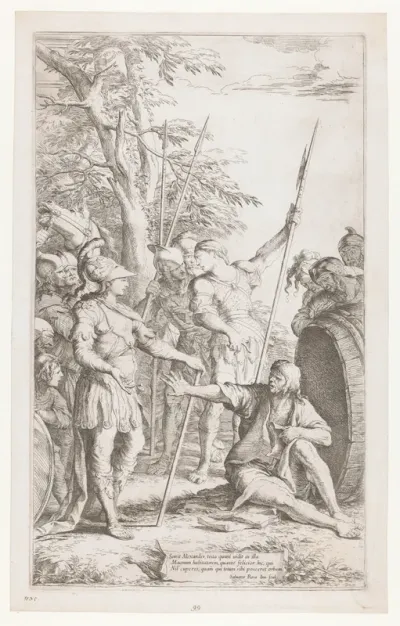 Diogenes vraagt Alexander niet in zijn licht te staan