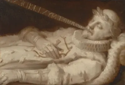 Dirk van Bronkhorst op zijn sterfbed tijdens het beleg van Leiden in 1574