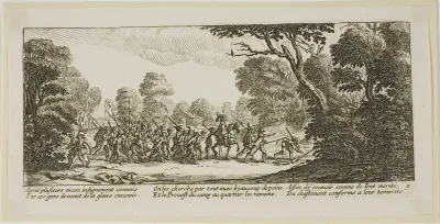 Discovery of the Criminal Soldiers, plate nine from The Large Miseries of War