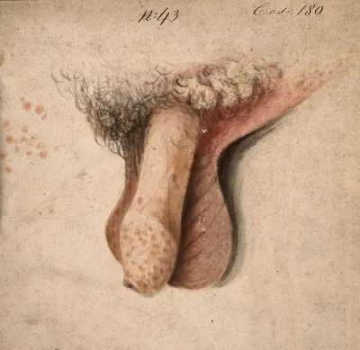 Diseased penis and scrotum