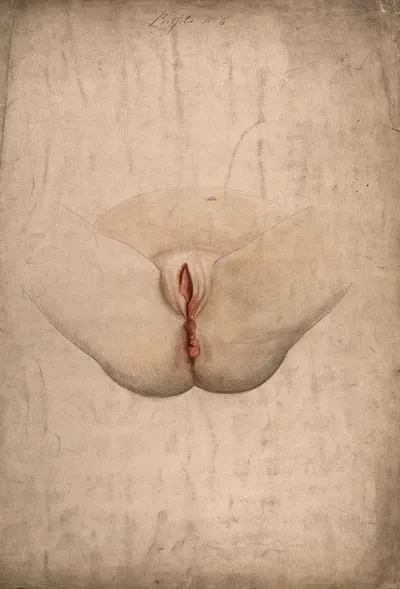 Diseased tissue on the genitals and anus of an eight year old girl