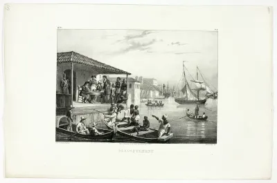 Disembarkation, plate two from Customs and traditions of Negroes, volume 4 of Voyage pittoresque dans le Brésil