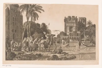 Diseuses de bonne aventure, maisons de plaisance sur le rivage du Nil, en face de l'ancienne Memphis
