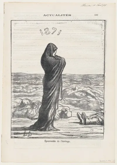 Dismayed with her legacy, from 'News of the day,' published in Le Charivari, January 11, 1871