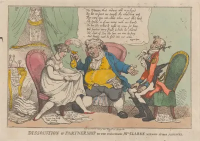 Dissolution of Partnership, or the Industrious Mrs. Clarke Winding Up Her Accounts