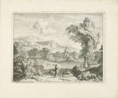 Diverse figuren bij een rivier