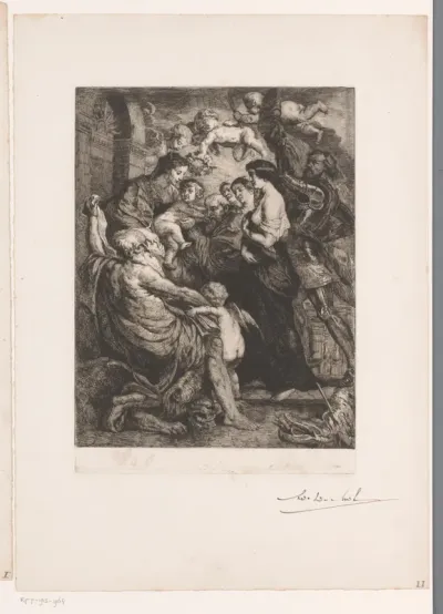 Diverse heiligen vereren Maria en het Christuskind