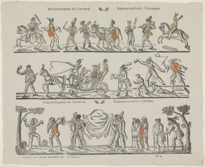 Divertissemens du carnaval / Vastenavondsche vermaken / Convoi funèbre de carnaval / Vastenavondsche lykstatie
