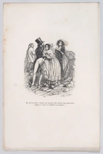 Do you see me reduced to driving by the roughest paths their little delicate feet, in the grip of the mockery of the leaders?, from "Little Miseries of Human Life"