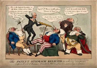 Doctor Jukes pumping the stomach of Sir W