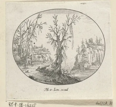 Dode boom in een landschap