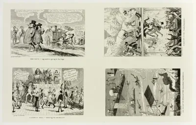 Dog Days - Legislation Going to the Dogs from George Cruikshank's Steel Etchings to The Comic Almanacks: 1835-1853 (top left)