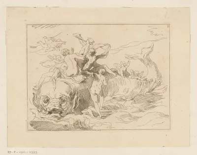 Dolfijn met nimfen en putti