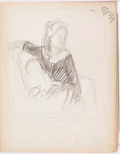 Dolly Ahlqvist, muotokuvaluonnos