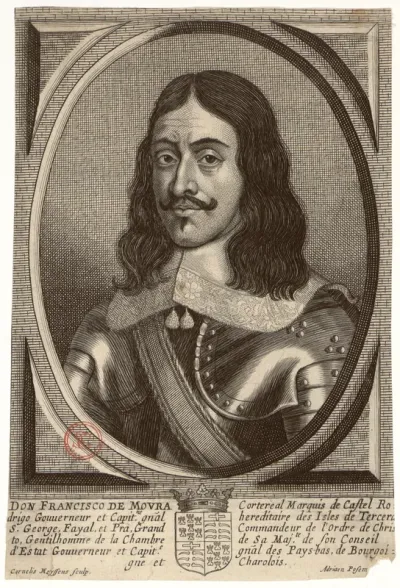Don Francisco de Moura Cortereal, marquis de Castel Rodrigo, gouverneur et cap.ne g.n.al des Isles de Terceres [...] Cornelis Meyssens sculp.
