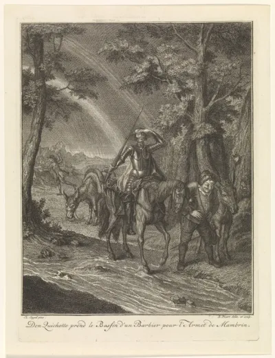 Don Quichot en Sancho Panza op een van hun tochten