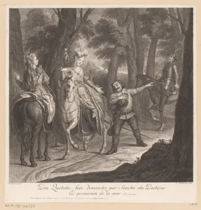 Don Quichot laat Sancho de hertogin toestemming vragen haar te zien