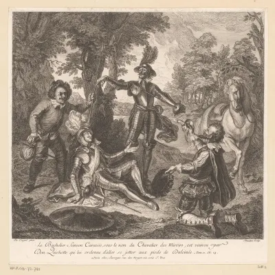 Don Quichot overwint de Ridder van de Spiegels