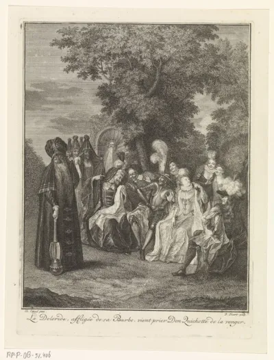 Don Quichot schrikt van de baard van Doloride