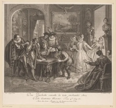 Don Quichotte raadpleegt het betoverde hoofd bij Don Antonio Moreno