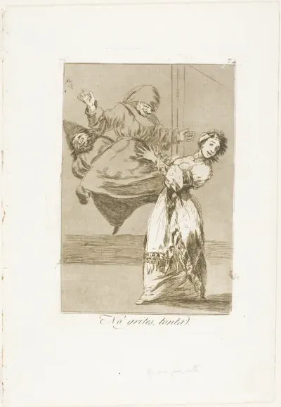 Don't scream, stupid, plate 74 from Los Caprichos