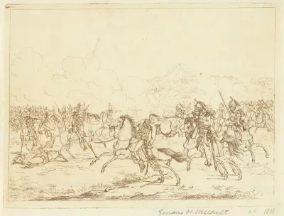 Dood van de Hertog van Brunswijk bij Quatre-Bras, 1815
