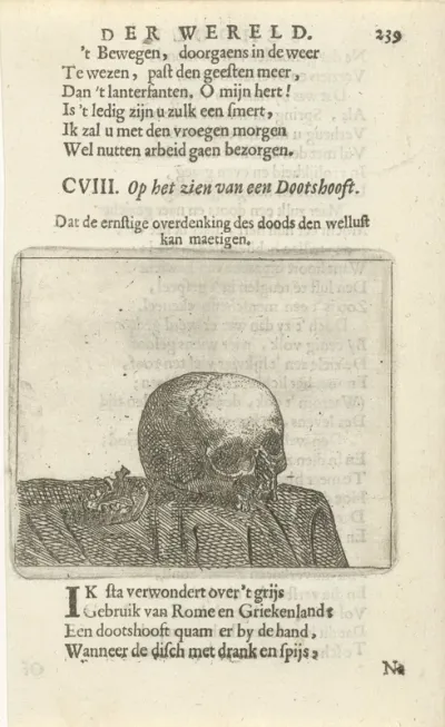 Doodshoofd op een tafel