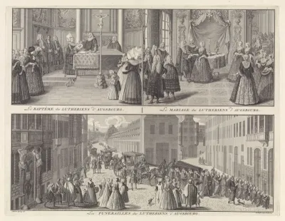 Doop-, huwelijk- en begrafenisplechtigheid bij de lutheranen in Augsburg