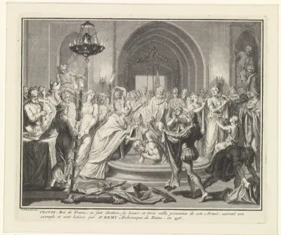 Doop van Clovis I door Remigius van Reims