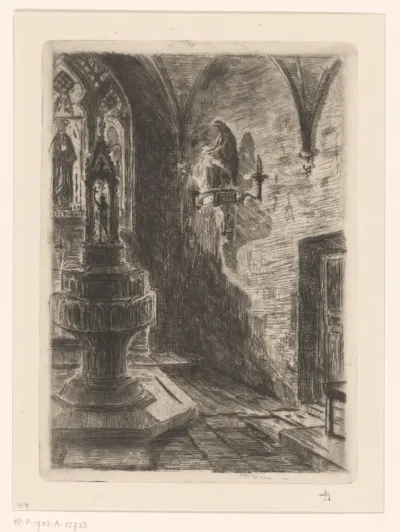 Doopvont in een kerk in Kleef