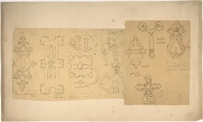 Door Knockers and Mounts from Rouen Cathedral, Goodwich Court, etc. (recto and verso)