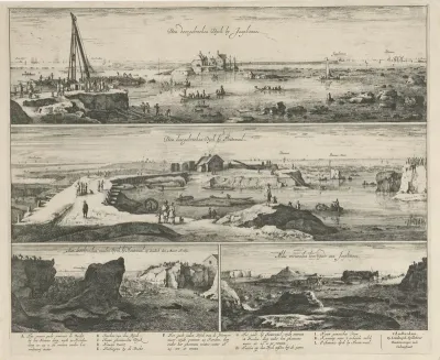 Doorgebroken Sint-Antoniesdijk bij Jaap Hannes, 1651