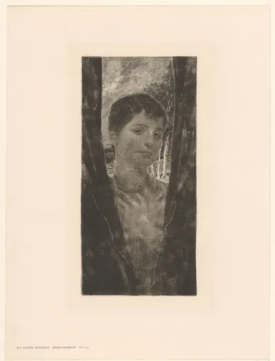 Doorkijk met portret van een onbekende vrouw