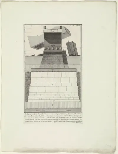 Doorsnede van de Pons Cestius te Rome