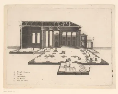 Doorsnede van de tempel van Augustus in Rome